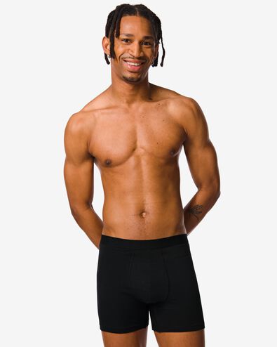 herenboxers lang - 3 stuks zwart