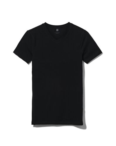 heren t-shirt slim fit v-hals zwart