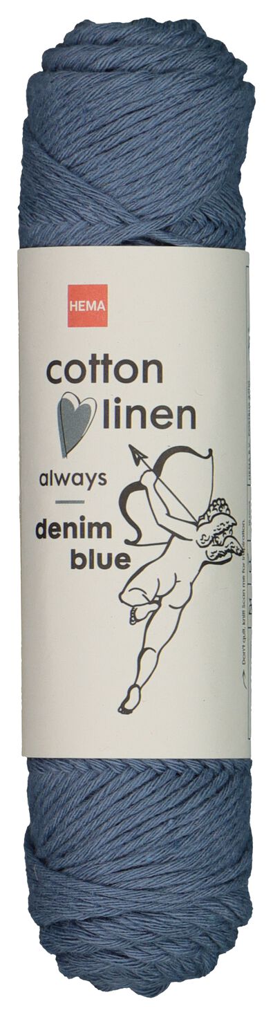 brei en haakgaren katoen/linnen 50gr/83m denimblauw