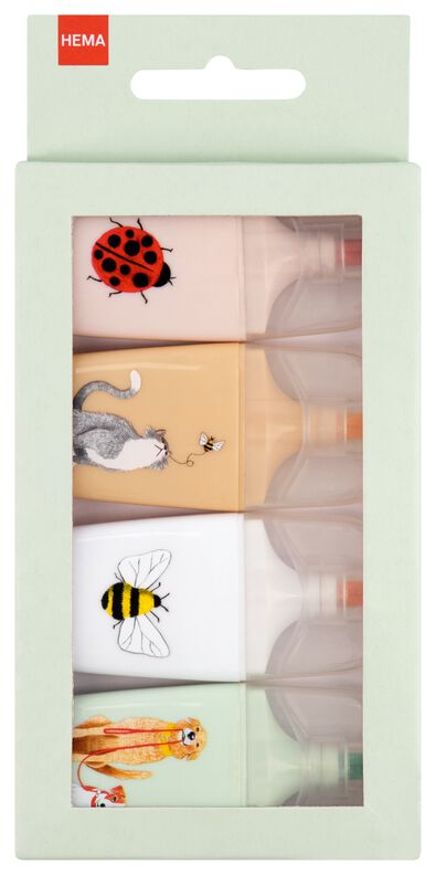 mini markers dieren - 4 stuks