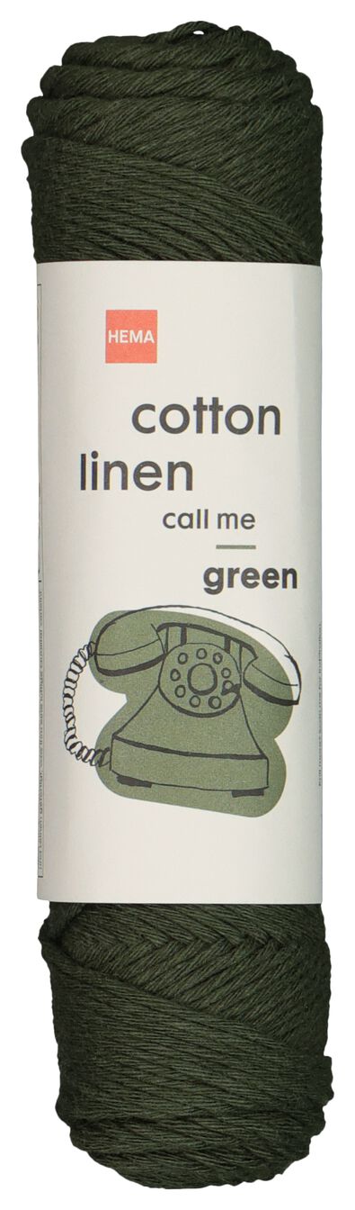 brei en haakgaren katoen/linnen 50gr/83m donkergroen