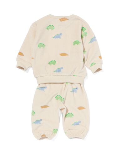 newborn kledingset badstof dino ecru