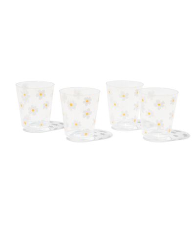 herbruikbare bekers bloemen - 4 stuks