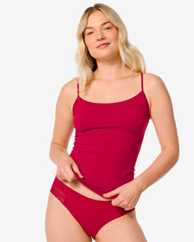 dames brazilian micro met kanten inzet rood