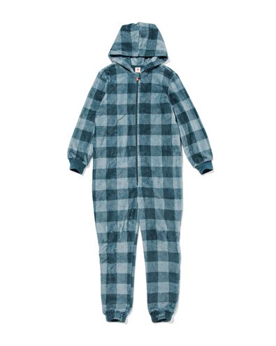 kinder onesie met ruiten blauw