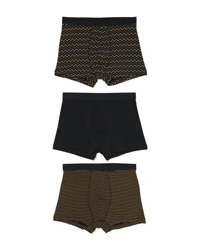 korte heren boxers katoen stretch zigzag - 3 stuks zwart