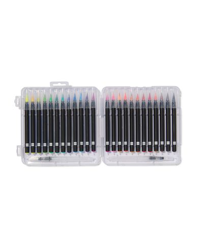 brushpennen + hervulbare waterpenselen 26-delig