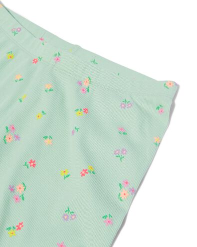 kinderpyjama met bloemen rib katoen/stretch lichtblauw
