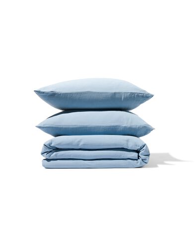 dekbedovertrek katoen mousseline 240x200/220 blauw