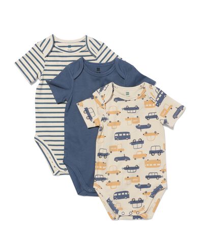 rompers biologisch katoen met stretch - 3 stuks multi