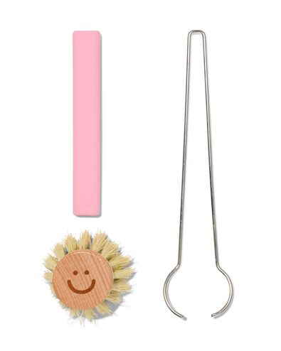 afwasborstel met losse kop roze