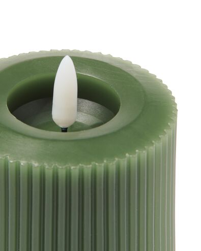 LED ribbel kaars met wax &Oslash;7.5x10 donkergroen