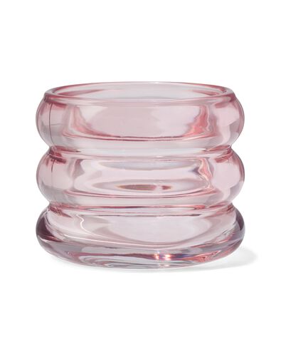 sfeerlichthouder donut &Oslash;8x6 roze glas