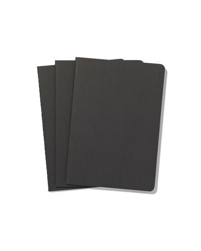 schriften A5 gelinieerd zwart - 3 stuks