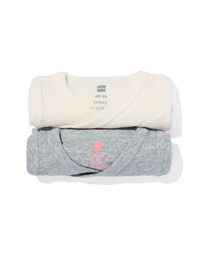 newborn meegroei overslagromper rib met bamboe stretch grijsmelange