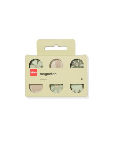 magneten glas bloemen &Oslash;3cm - 6 stuks