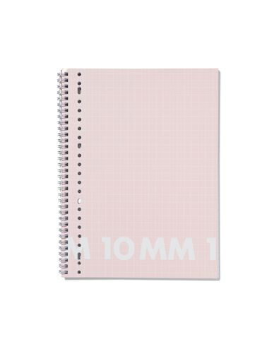 collegeblok roze A4 geruit 10mm - 3 stuks