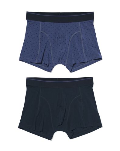 korte heren boxers met bamboe long lasting grafisch - 2 stuks blauw