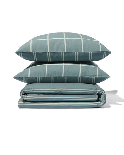dekbedovertrek flanel 200x200/220 ruit/streep