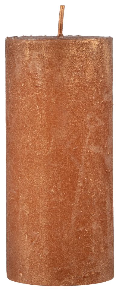 rustieke kaars - 5 x 11 cm - metallic koper