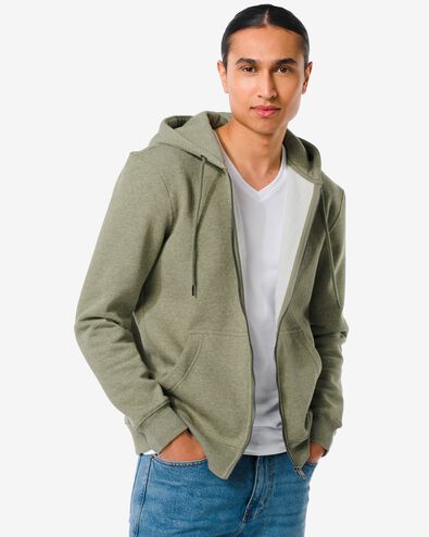 herensweatvest met capuchon groen