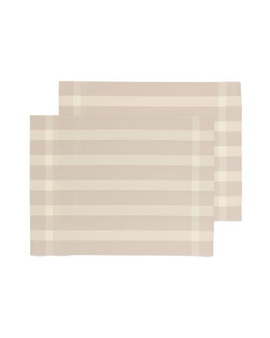 placemats geweven plastic 35x45 beige met strepen - 2 stuks