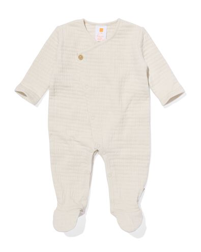 newborn overslagpak met voetjes ecru