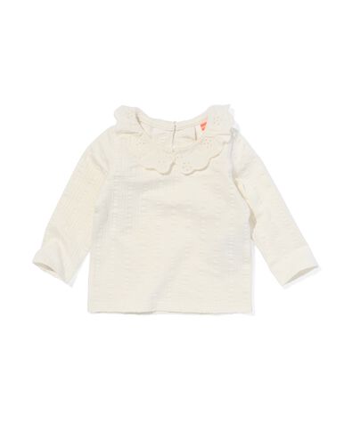 newborn t-shirt ajour gebroken wit