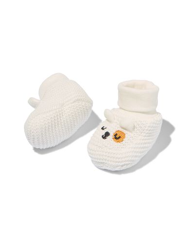 newborn slofjes gebreid wit