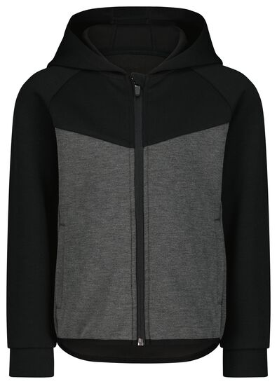 kinder vest met capuchon grijsmelange