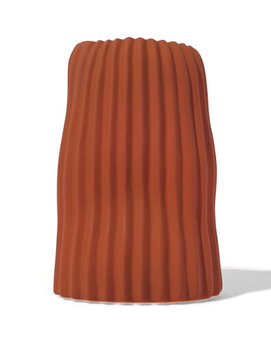 aardewerk vaas met ribbels 20x12.5 terra