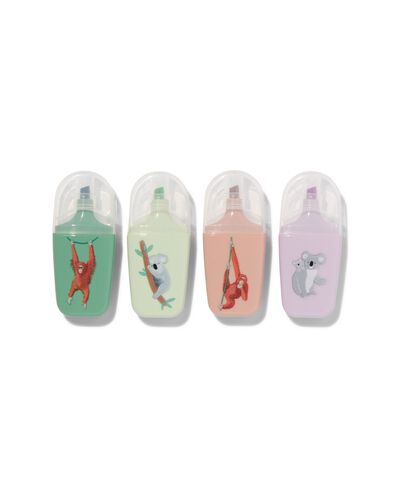 mini markers dieren - 4 stuks