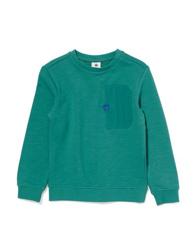 kindersweater met borstvakje blauw