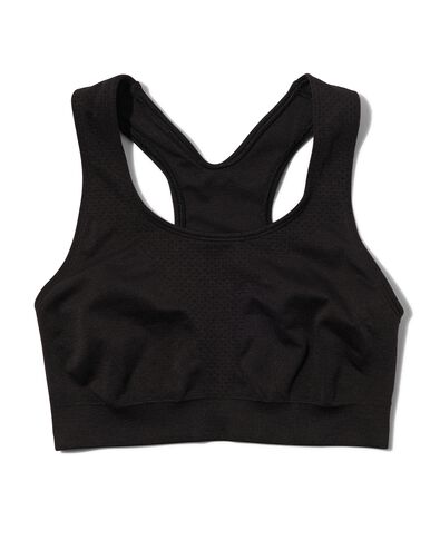 naadloze sporttop medium support zwart