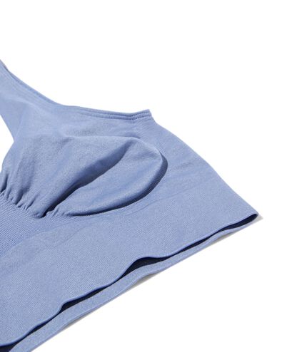 naadloze bh top middenblauw