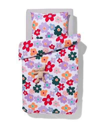 kinder dekbedovertrek zacht katoen 140x200 bloemen