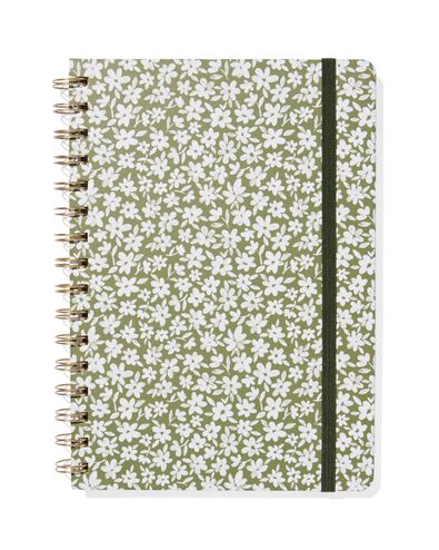 notitieboek met spiraal A5 gelinieerd bloemen