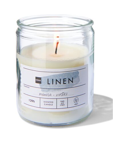 geurkaars in glas &Oslash;6.5 linen