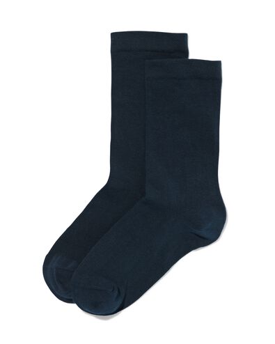 dames sokken met biologisch katoen - 2 paar donkerblauw