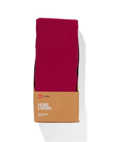 LINDA. hoeslaken percal 180x220 royaal rood