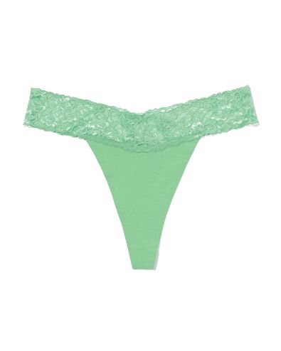 damesstring katoen met kant groen