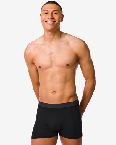 herenboxers kort met bamboe - 2 stuks zwart