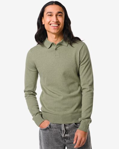 heren polo gebreid groen