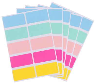 etiketten 3.8x1.9 pastel - 120 stuks