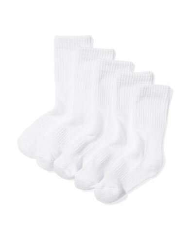 kinder sportsoken rib - 5 paar wit
