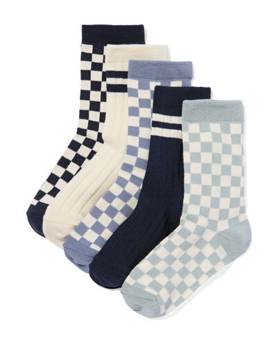 kindersokken met katoen - 5 paar donkerblauw