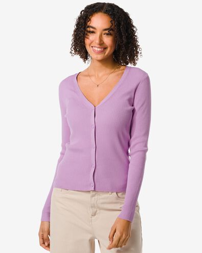 damesvest rib Ornella lila