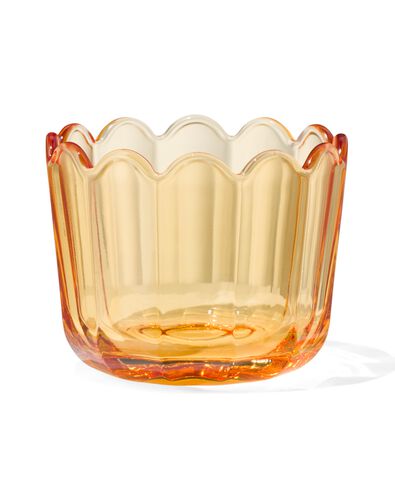 sfeerlichthouder bloem  &Oslash;7x6 geel glas