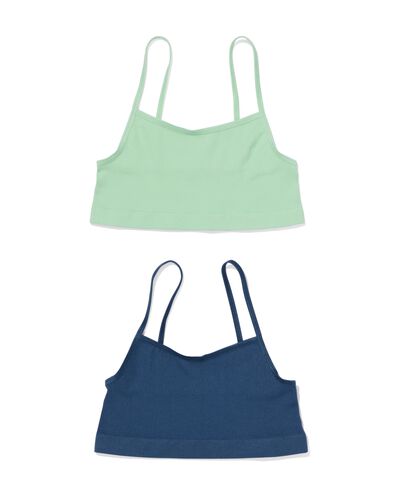 kinder soft tops naadloos met ribbels - 2 stuks groen