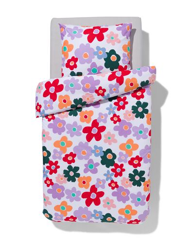 kinder dekbedovertrek zacht katoen 140x200 bloemen